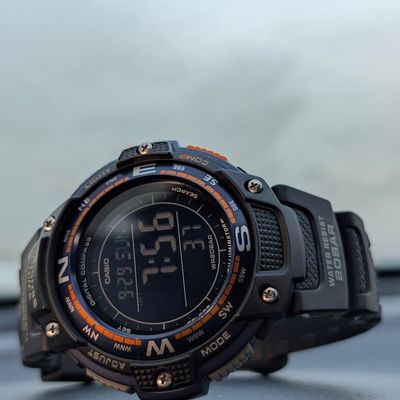 Close up of sports watch on wrist