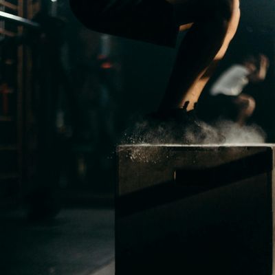 Motion blur of a jumping person